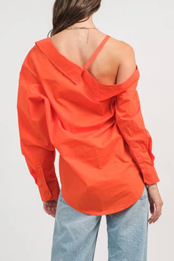Collection of Relaxed-Fit Button Down Blouse in a gallery layout