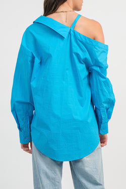 Collection of Relaxed-Fit Button Down Blouse in a gallery layout