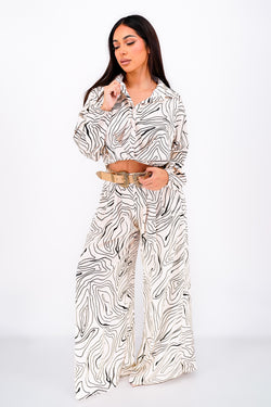 Collection of Printed Wave Loose Trousers in a gallery layout