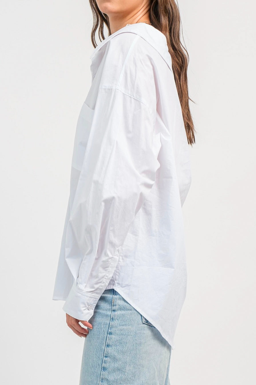 Collection of Relaxed-Fit Button Down Blouse in a gallery layout