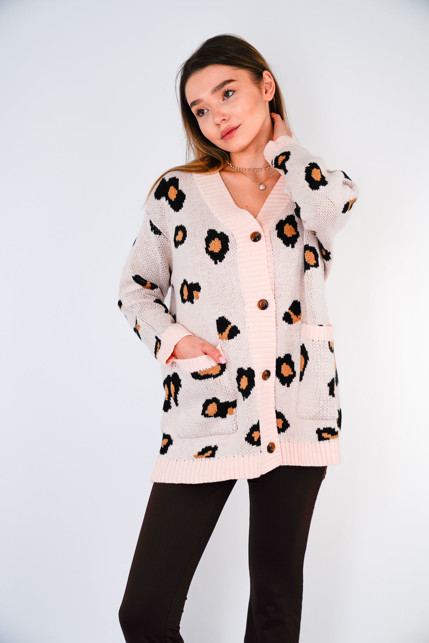 Collection of Leopard Cardigan in a gallery layout