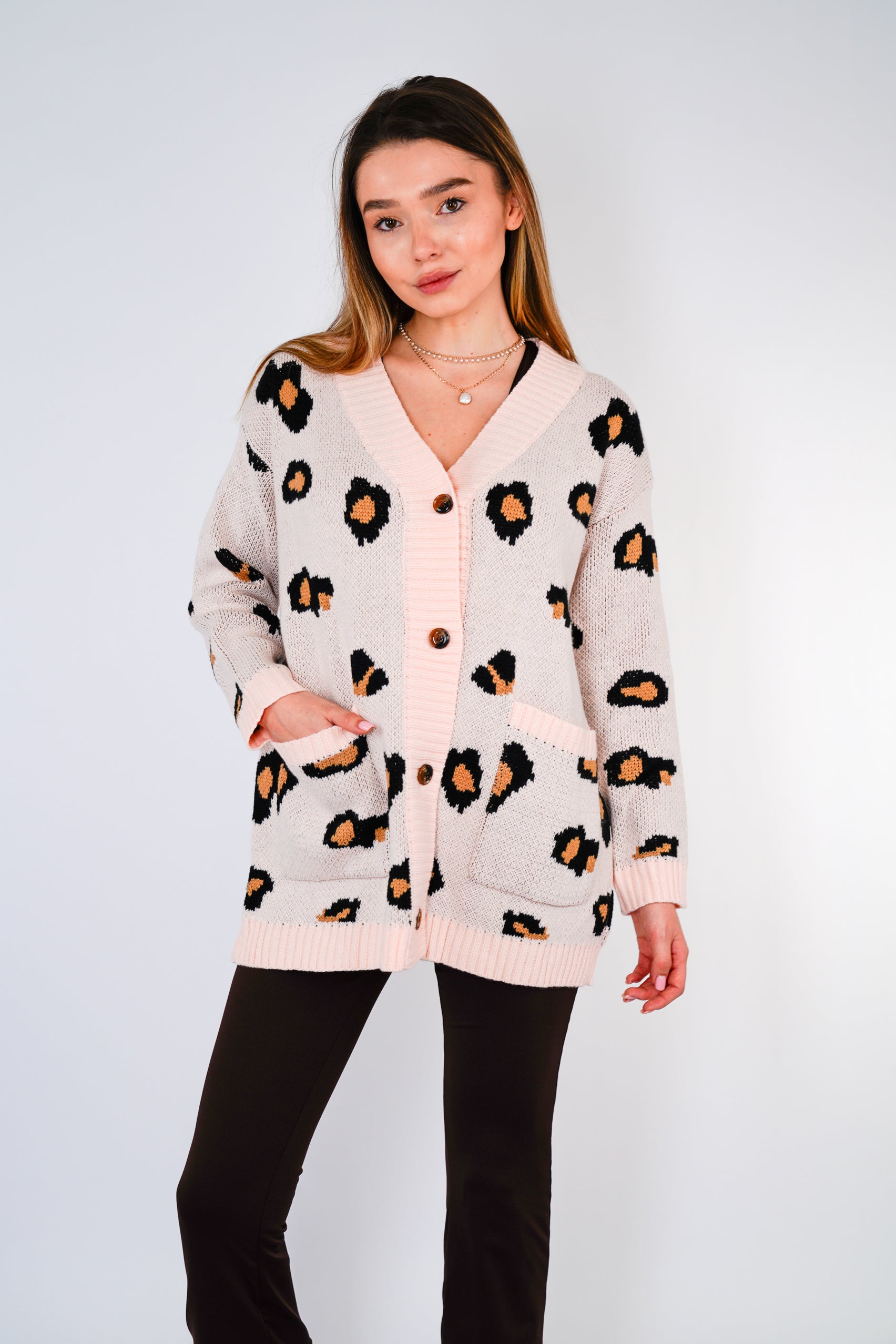 Collection of Leopard Cardigan in a gallery layout