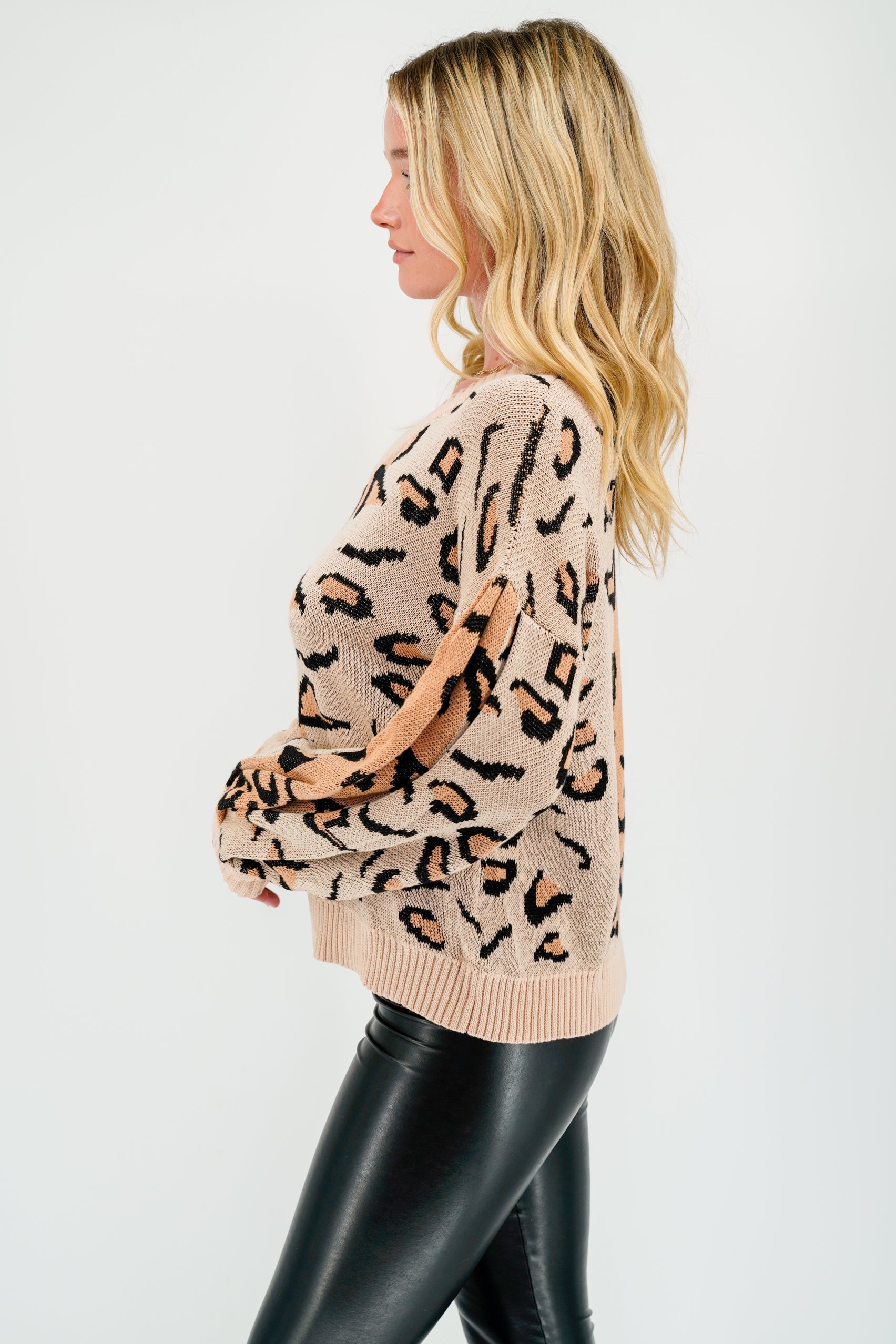 Collection of Leopard Print Sweater in a gallery layout